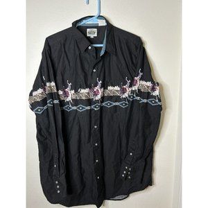 CUMBERLAND OUTFITTERS Bull Rider Cowboy Mens Pearl Snap Western Shirt XLT